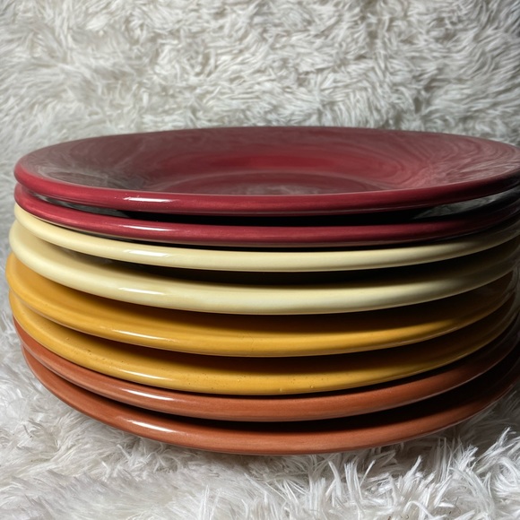 Fall Color Glass Plate Set - Picture 2 of 6